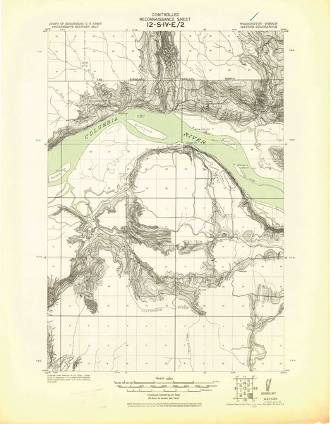 Mayger, Oregon 1919 (1919) USGS Old Topo Map Reprint 15x15 WA Quad 463257