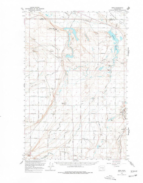 Mesa, Washington 1965 (1978) USGS Old Topo Map Reprint 15x15 WA Quad 242299