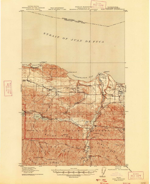 Port Crescent, Washington 1919 (1947) USGS Old Topo Map Reprint 15x15 WA Quad 243217