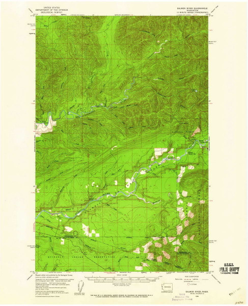 Salmon River, Washington 1956 (1960) USGS Old Topo Map Reprint 15x15 WA Quad 243570