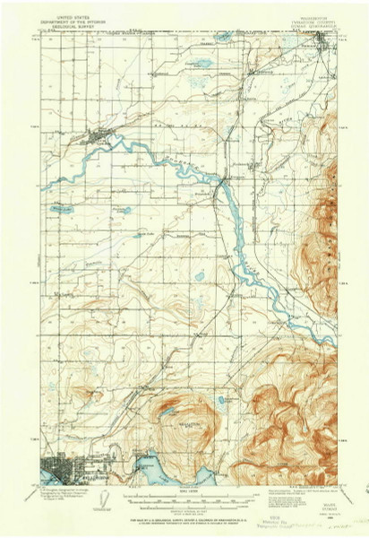 Sumas, Washington 1906 (1958) USGS Old Topo Map Reprint 15x15 WA Quad 244107