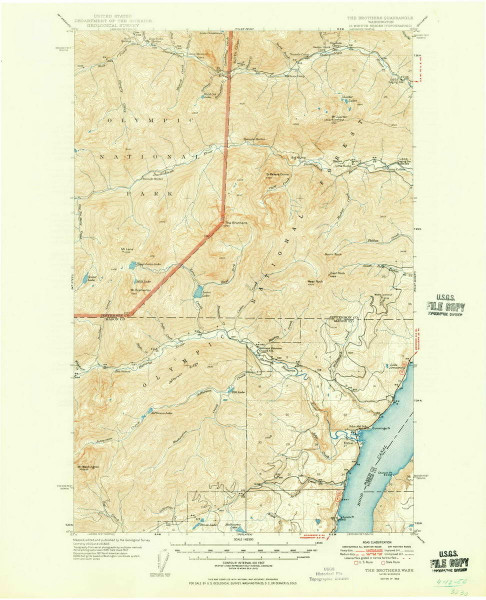 The Brothers, Washington 1950 (1950) USGS Old Topo Map Reprint 15x15 WA Quad 244243