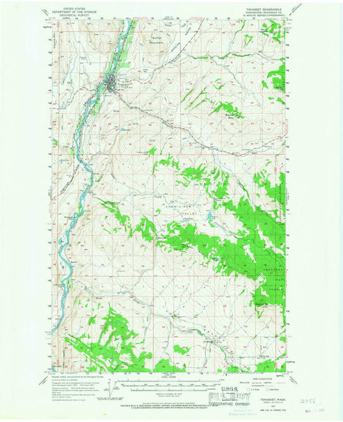 Tonasket, Washington 1957 (1968) USGS Old Topo Map Reprint 15x15 WA Quad 244309
