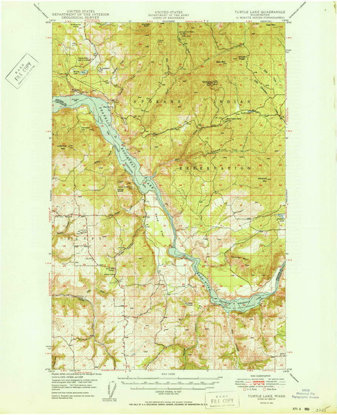 Turtle Lake, Washington 1950 (1950) USGS Old Topo Map Reprint 15x15 WA Quad 244370
