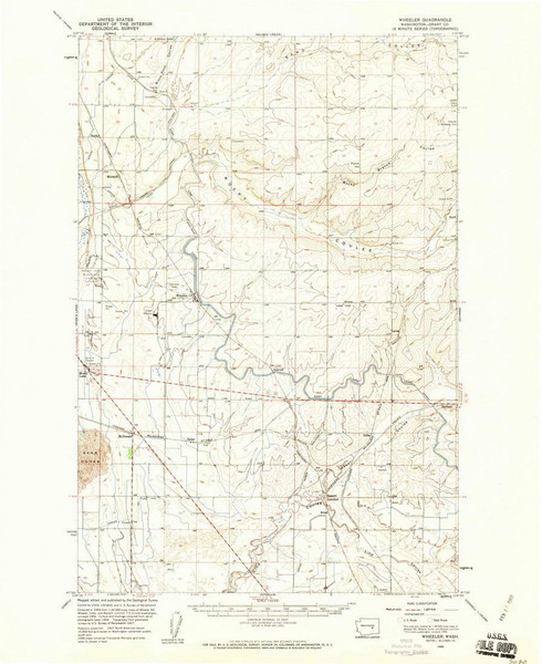 Wheeler, Washington 1956 (1960) USGS Old Topo Map Reprint 15x15 WA Quad 244641