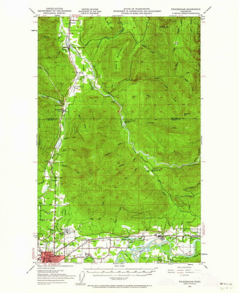 Wickersham, Washington 1951 (1962) USGS Old Topo Map Reprint 15x15 WA Quad 244688