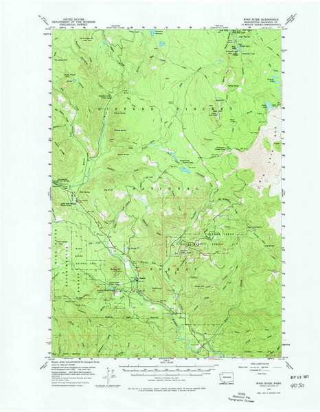 Wind River, Washington 1957 (1977) USGS Old Topo Map Reprint 15x15 WA Quad 244753