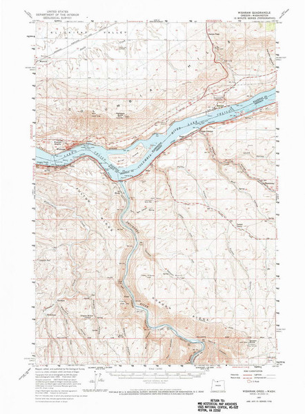 Wishram, Washington 1957 (1967) USGS Old Topo Map Reprint 15x15 WA Quad 283023