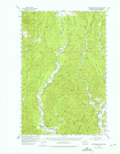 Wynoochee Valley, Washington 1955 (1975) USGS Old Topo Map Reprint 15x15 WA Quad 244796