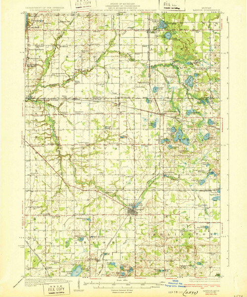 Bangor, Michigan 1931 (1931) USGS Old Topo Map Reprint 15x15 MI Quad 277978