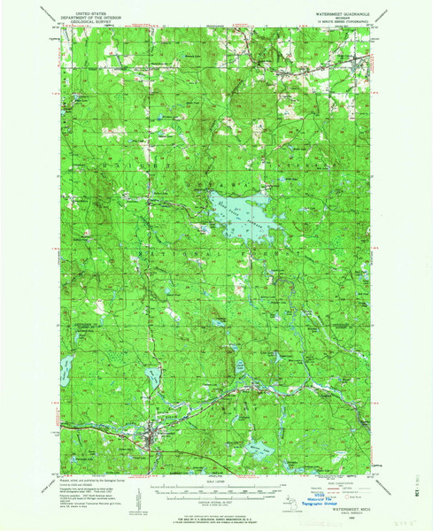 Watersmeet, Michigan 1952 (1963) USGS Old Topo Map Reprint 15x15 MI Quad 278582