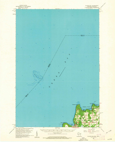 Ellison Bay, Michigan 1960 (1962) USGS Old Topo Map Reprint 15x15 MI Quad 801543