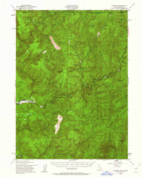 Gasquet, California 1951 (1962) USGS Old Topo Map Reprint 15x15 OR Quad 297539