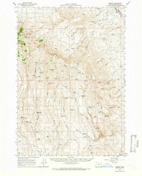 Brogan, Oregon 1964 (1966) USGS Old Topo Map Reprint 15x15 OR Quad 282277