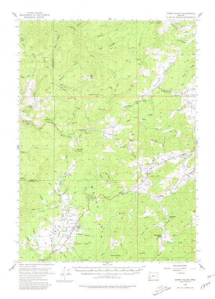 Camas Valley, Oregon 1955 (1980) USGS Old Topo Map Reprint 15x15 OR Quad 282297
