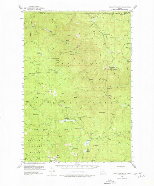 Desolation Butte, Oregon 1951 (1976) USGS Old Topo Map Reprint 15x15 OR Quad 282414