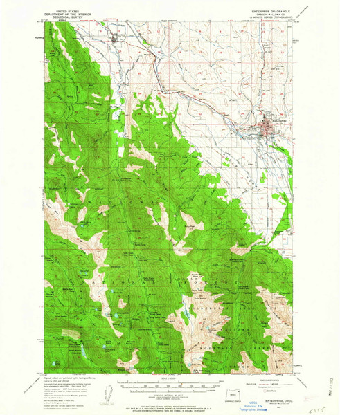 Enterprise, Oregon 1957 (1963) USGS Old Topo Map Reprint 15x15 OR Quad 282472