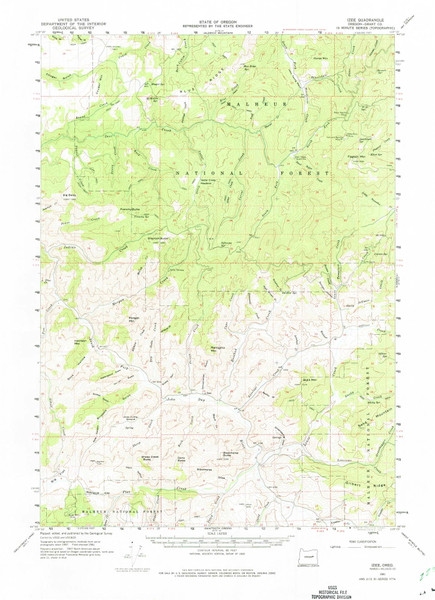 Izee, Oregon 1961 (1975) USGS Old Topo Map Reprint 15x15 OR Quad 282609