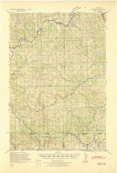 Keasey, Oregon 1941 (1941) USGS Old Topo Map Reprint 15x15 OR Quad 463353