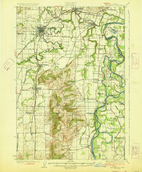 Mc Minnville, Oregon 1926 () USGS Old Topo Map Reprint 15x15 OR Quad 282700