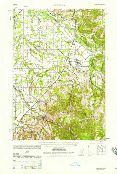 Molalla, Oregon 1939 (1958) USGS Old Topo Map Reprint 15x15 OR Quad 282721