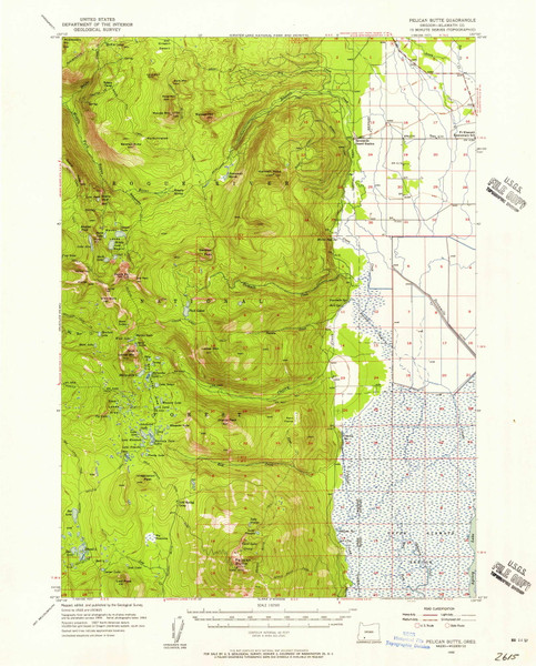 Pelican Butte, Oregon 1955 (1957) USGS Old Topo Map Reprint 15x15 OR Quad 282785