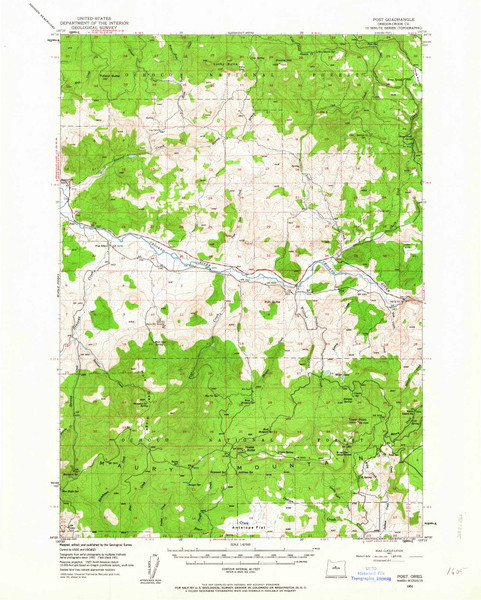 Post, Oregon 1951 (1964) USGS Old Topo Map Reprint 15x15 OR Quad 282804