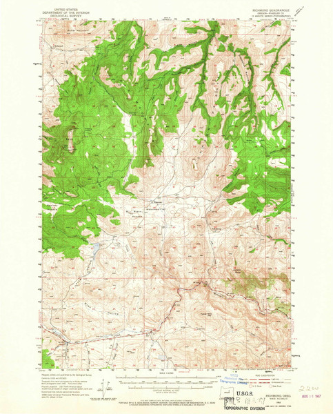 Richmond, Oregon 1953 (1967) USGS Old Topo Map Reprint 15x15 OR Quad 282834