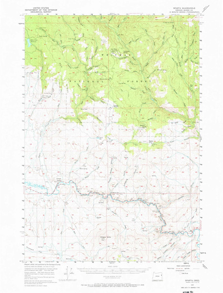 Sparta, Oregon 1957 (1966) USGS Old Topo Map Reprint 15x15 OR Quad 282900