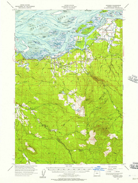 Svensen, Oregon 1955 (1957) USGS Old Topo Map Reprint 15x15 OR Quad 282931