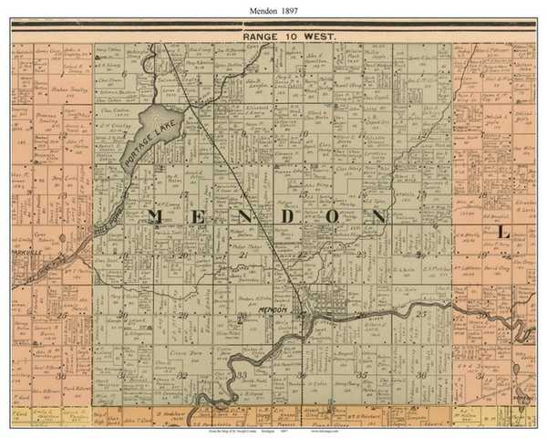 Mendon, Michigan 1897 Old Town Map Custom Print - St. Joseph Co.