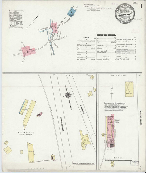 Auburn Massachusetts 1910 - Fire Insurance Index - Old Map Reprint