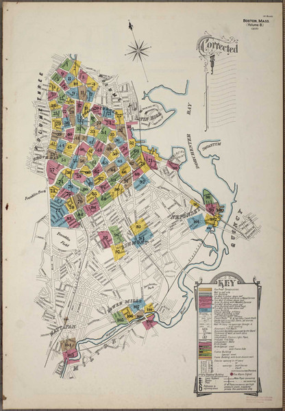 Boston Massachusetts 1899 V8 - Fire Insurance Index - Old Map Reprint