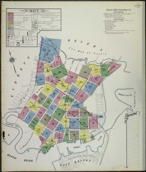 Chelsea Massachusetts 1911 - Fire Insurance Index - Old Map Reprint