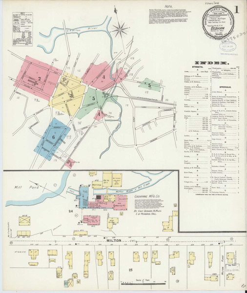 Dedham Massachusetts 1897 - Fire Insurance Index - Old Map Reprint