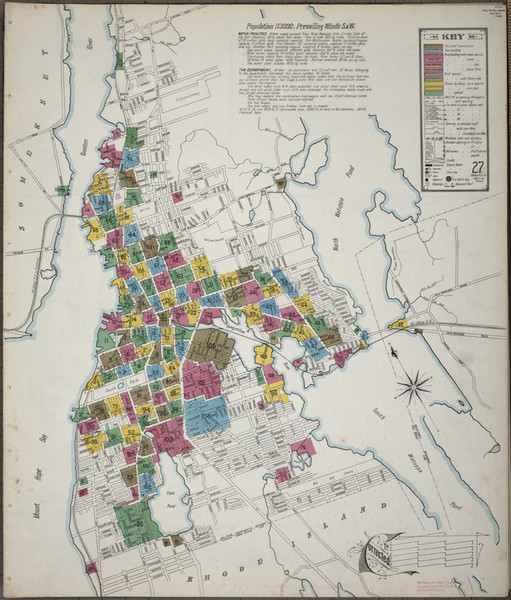 Fall River Massachusetts 1905 - Fire Insurance Index - Old Map Reprint