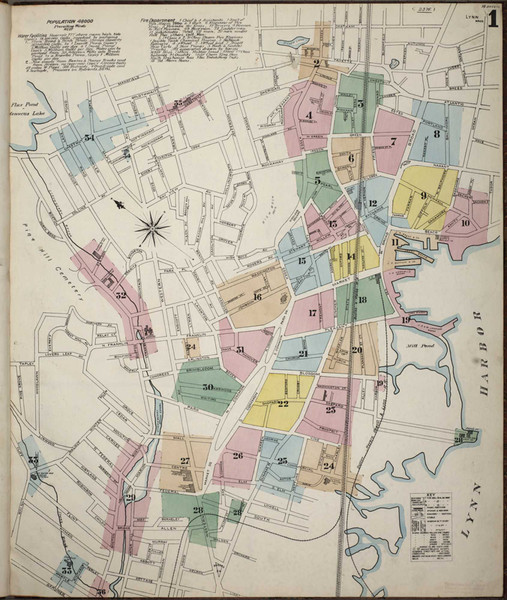 Lynn Massachusetts 1887 - Fire Insurance Index - Old Map Reprint