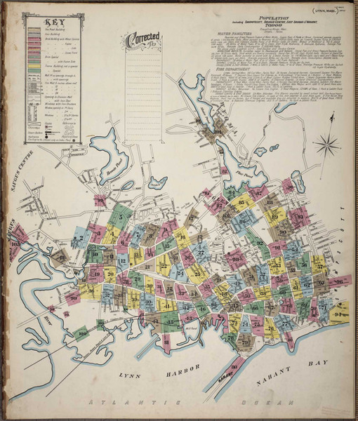 Lynn Massachusetts 1893 - Fire Insurance Index - Old Map Reprint