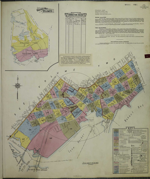 Lynn Massachusetts 1950 V1 - Fire Insurance Index - Old Map Reprint