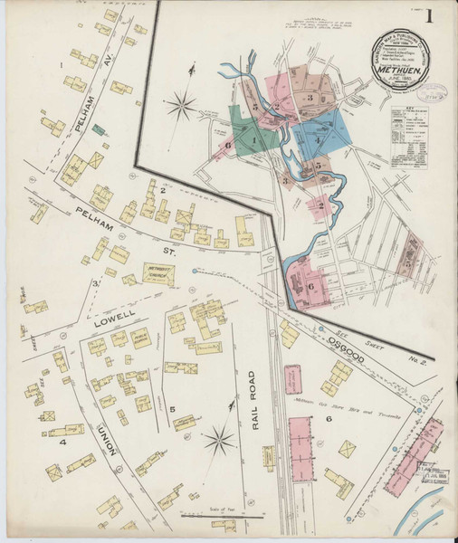 Methuen Massachusetts 1885 - Fire Insurance Index - Old Map Reprint