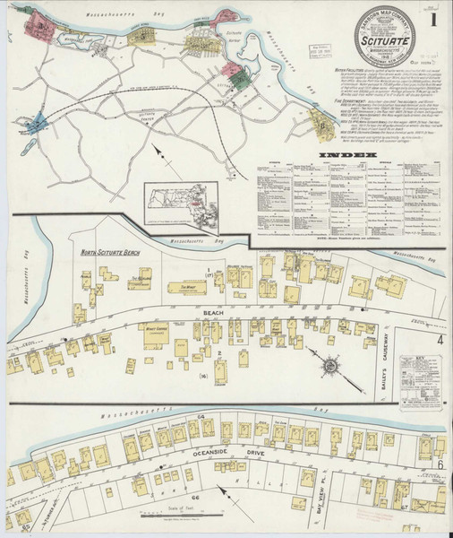 Scituate Massachusetts 1918 - Fire Insurance Index - Old Map Reprint