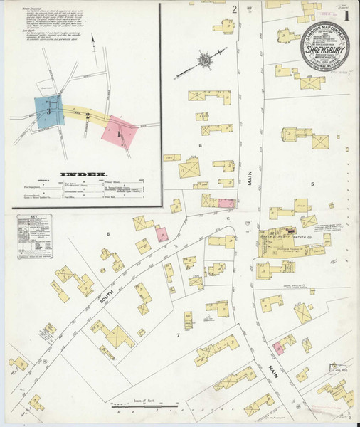 Shrewsbury Massachusetts 1910 - Fire Insurance Index - Old Map Reprint