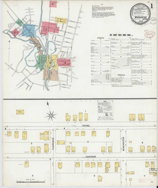 Winchester Massachusetts 1899 - Fire Insurance Index - Old Map Reprint