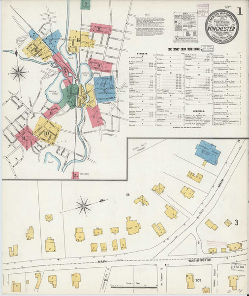 Winchester Massachusetts 1904 - Fire Insurance Index - Old Map Reprint