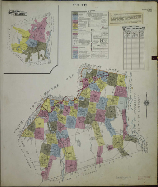 Worcester Massachusetts 1949 V4 - Fire Insurance Index - Old Map Reprint