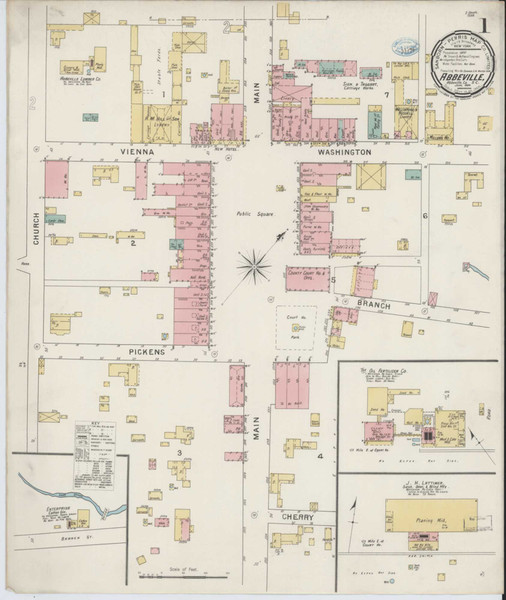 Abbeville South Carolina 1894 - Fire Insurance Index - Old Map Reprint