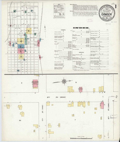 Camden South Carolina 1912 - Fire Insurance Index - Old Map Reprint