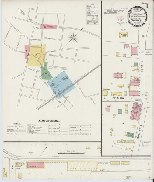 Chester South Carolina 1894 - Fire Insurance Index - Old Map Reprint