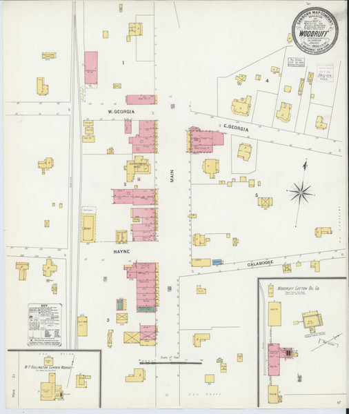 Woodruff South Carolina 1904 - Fire Insurance Index - Old Map Reprint