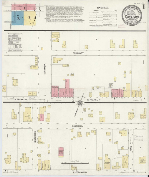 Chapel Hill North Carolina 1911 - Fire Insurance Index - Old Map Reprint